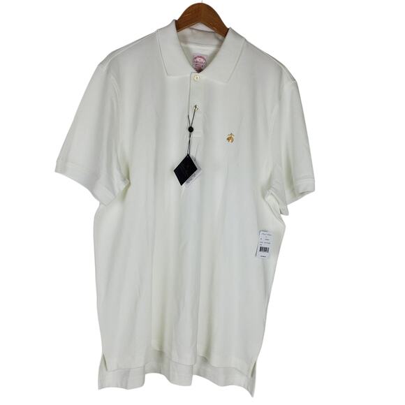 NEW Brooks Brothers Supima Cotton Polo Shirt Mens XL White Original Fit Short Sl